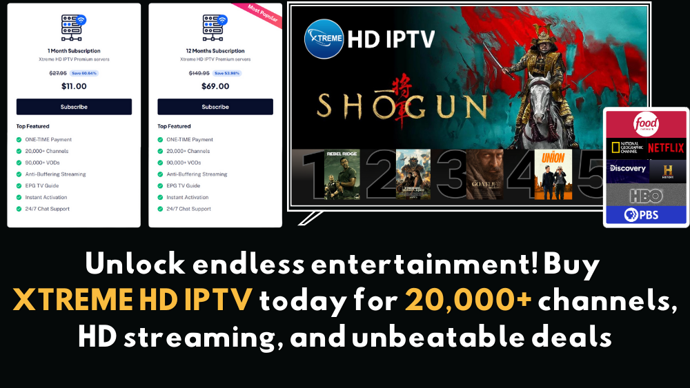 Image representing an IPTV subscription service with access to live TV channels, movies, and on-demand content for seamless entertainment across multiple devices